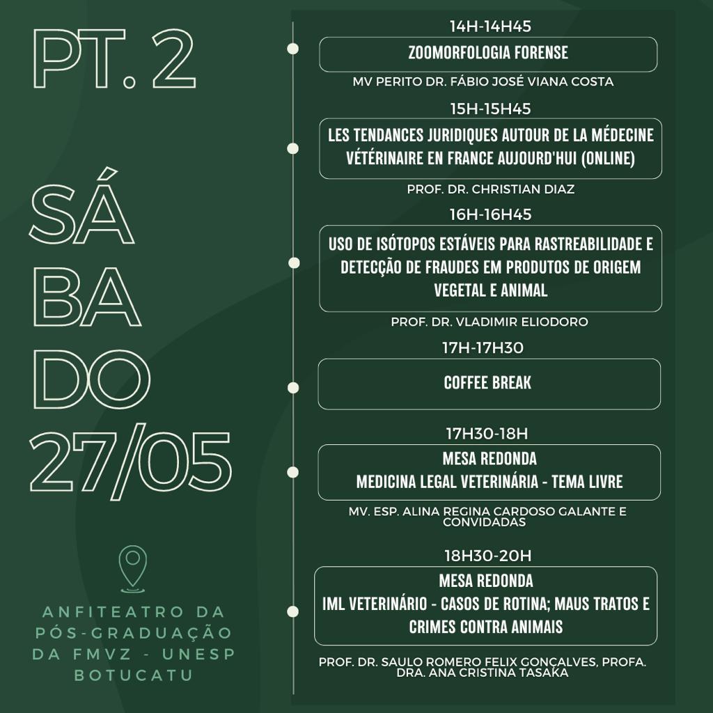 II SIMPÓSIO INTERNACIONAL DE MEDICINA LEGAL VETERINÁRIA