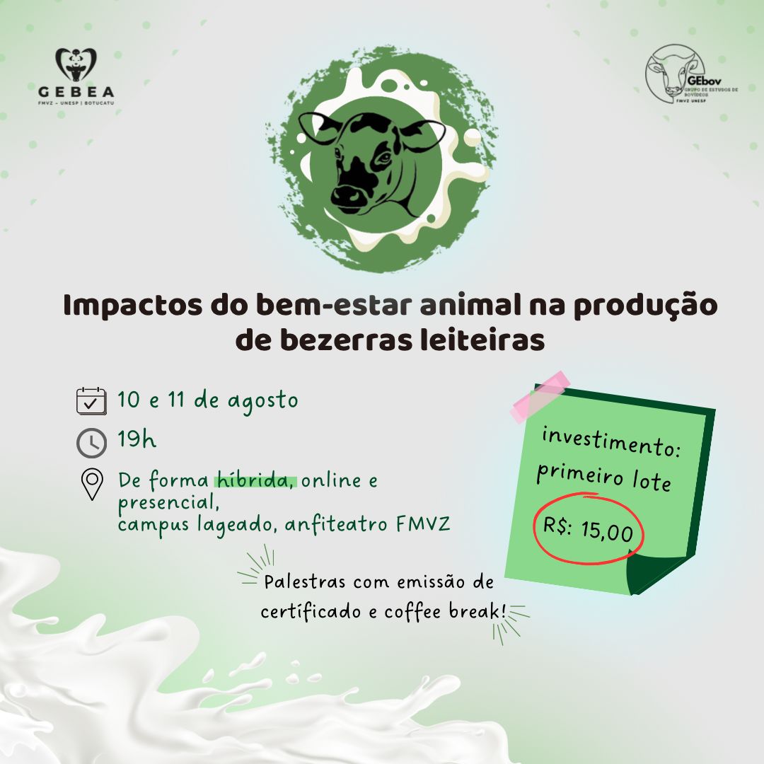 MINICICLO IMPACTOS DO BEM-ESTAR ANIMAL NA PRODUÇÃO DE BEZERRAS LEITEIRAS (ON-LINE)