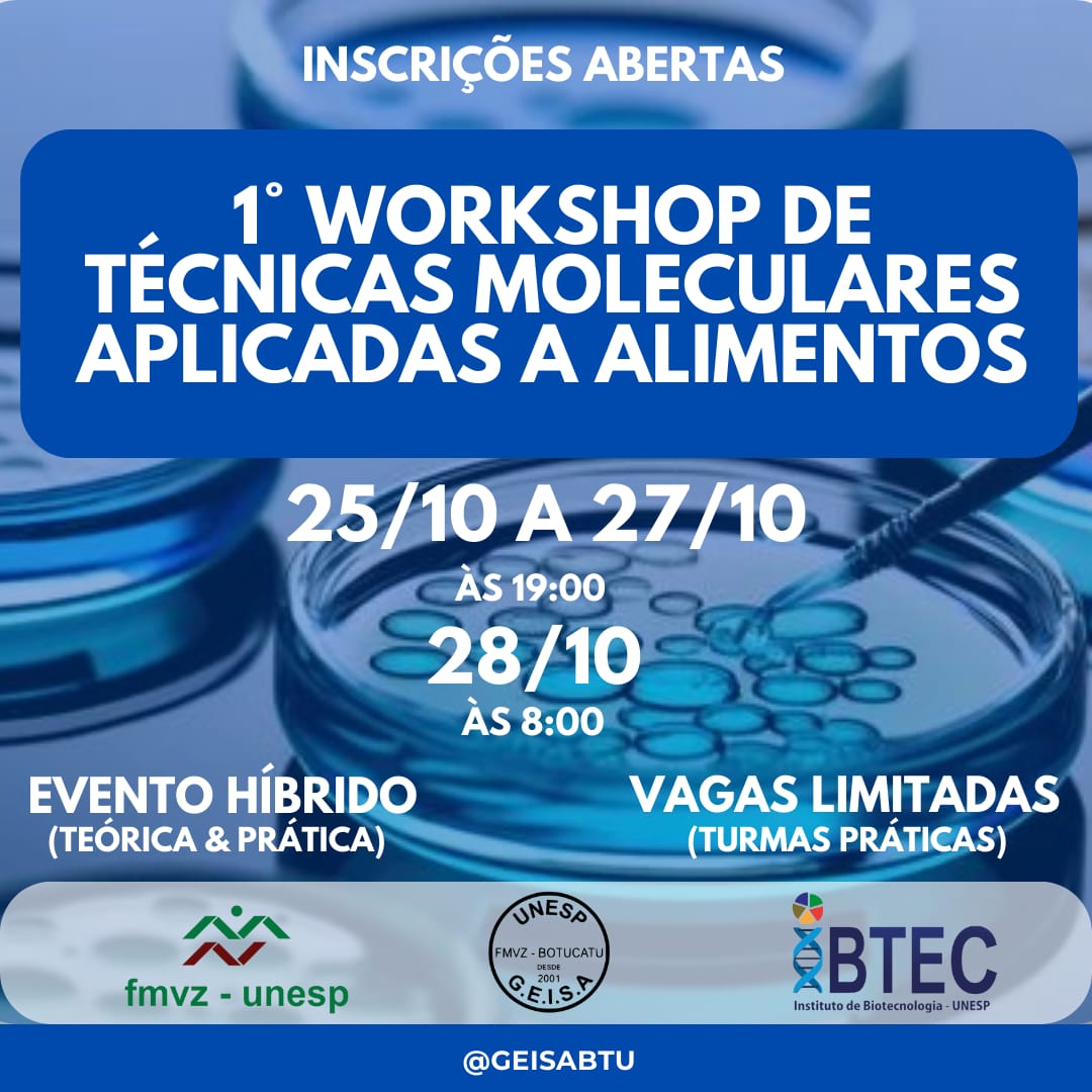 I WORKSHOP DE TÉCNICAS MOLECULARES APLICADAS A ALIMENTOS (TEÓRICA)