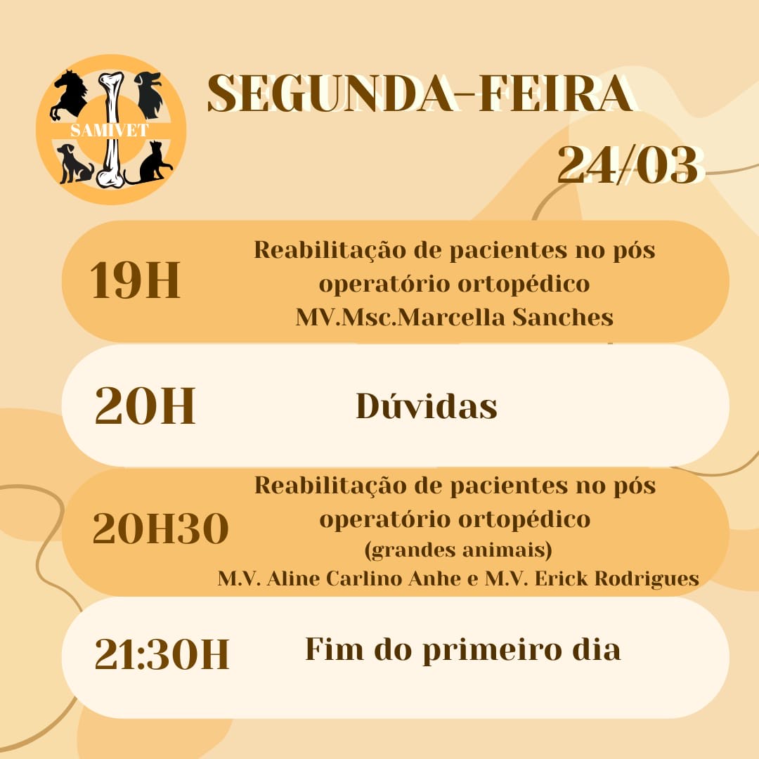 SEMANA ACADÊMICA DE MEDICINA INTEGRATIVA VETERINÁRIA – EDIÇÃO ORTOPEDIA
