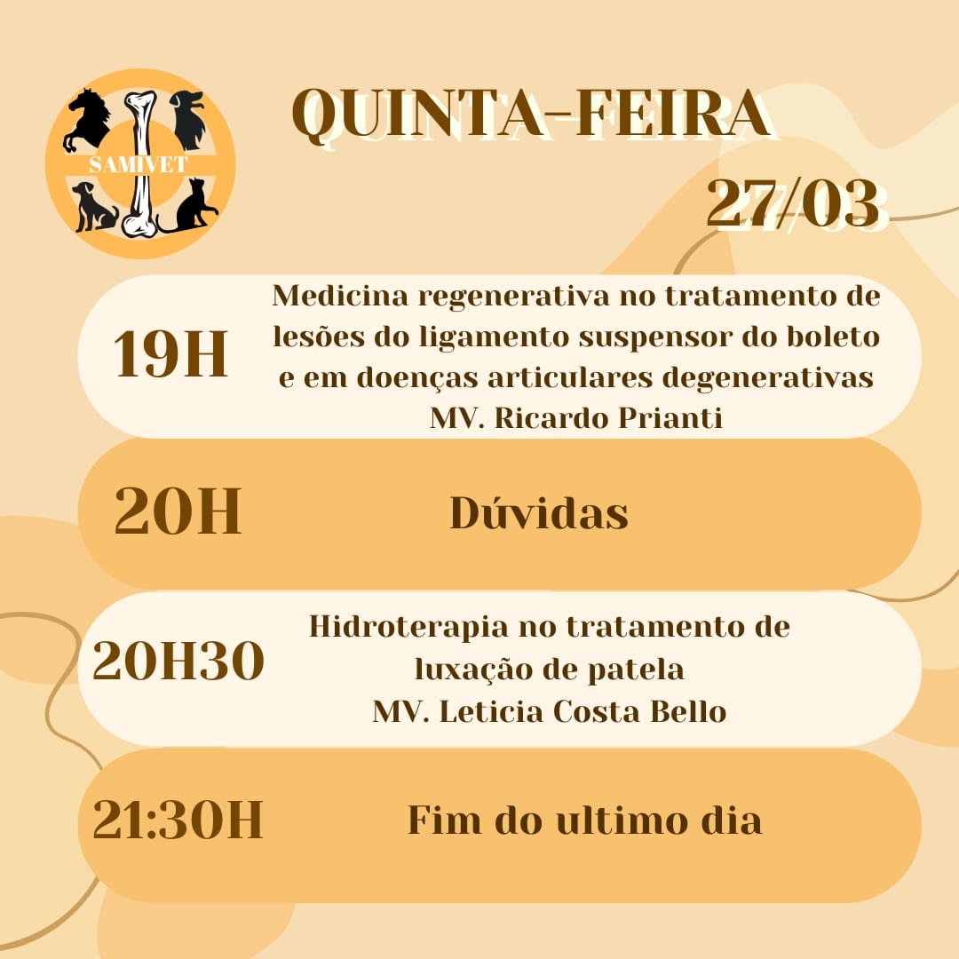 SEMANA ACADÊMICA DE MEDICINA INTEGRATIVA VETERINÁRIA – EDIÇÃO ORTOPEDIA