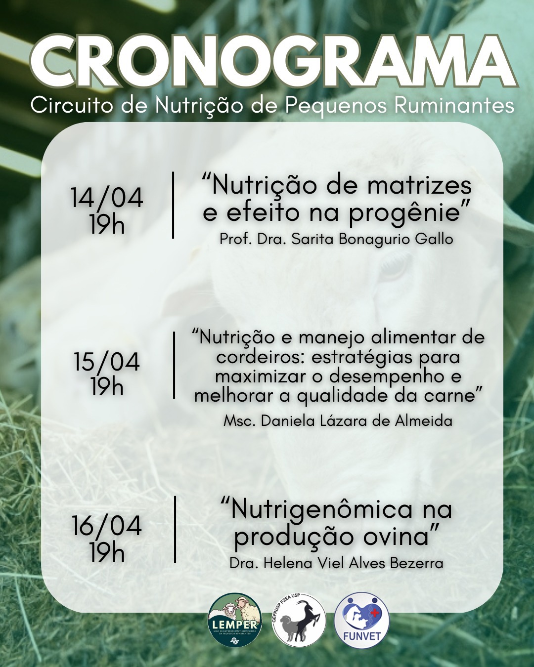 CIRCUITO ON LINE DE NUTRIÇÃO DE PEQUENOS RUMINANTES