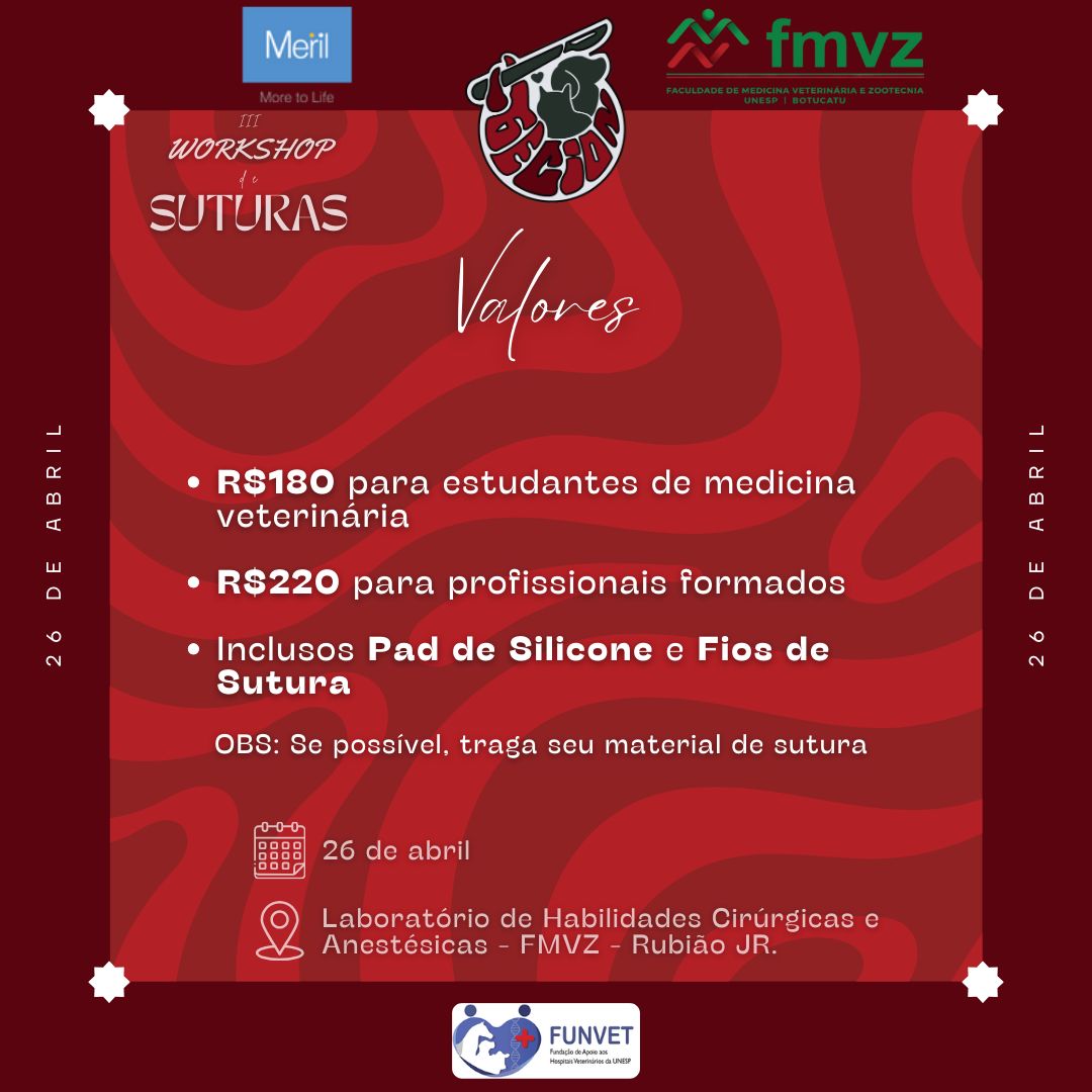 III WORKSHOP TEÓRICO-PRÁTICO DE SUTURAS