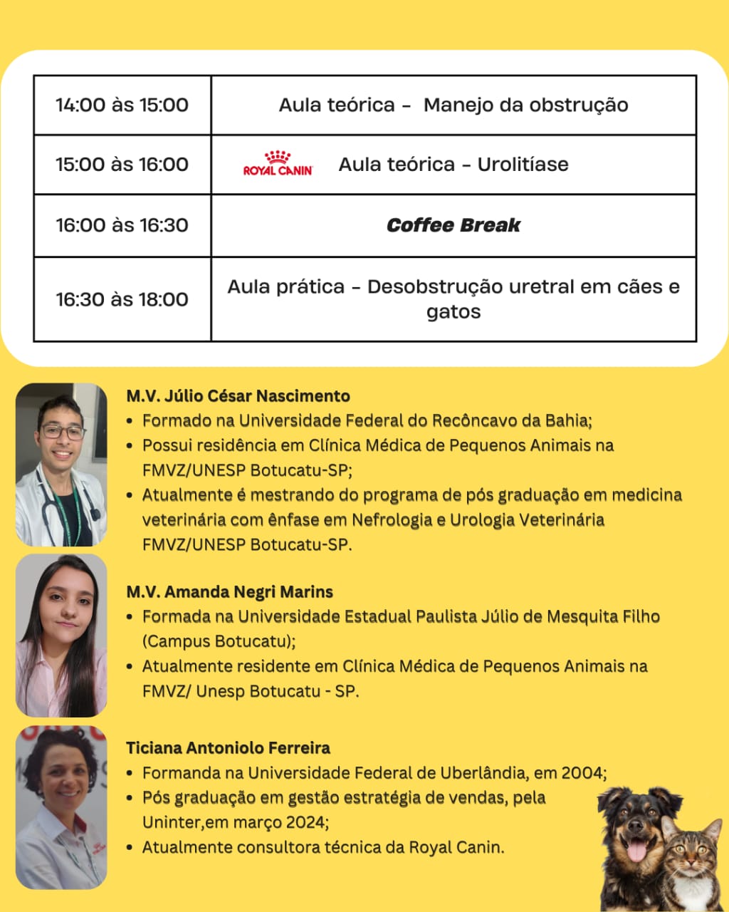 II WORKSHOP DE DESOBSTRUÇÃO DE CÃES E GATOS