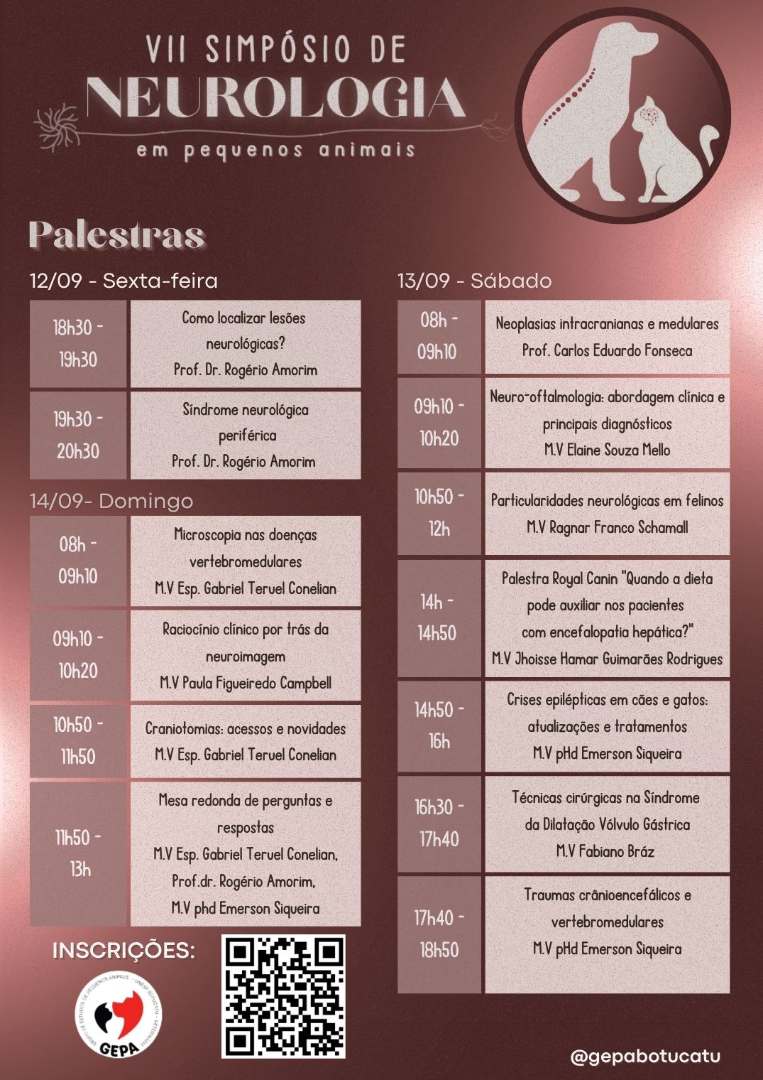 VII SIMPÓSIO DE NEUROLOGIA EM PEQUENOS ANIMAIS