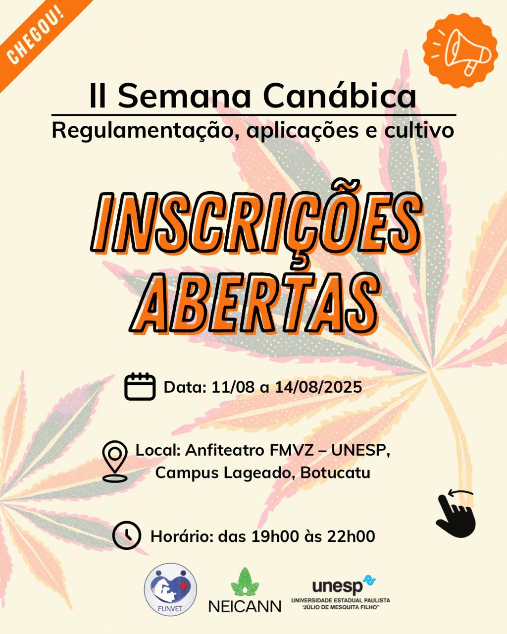 II SEMANA CANÁBICA – Regulamentação, Aplicações e Cultivo