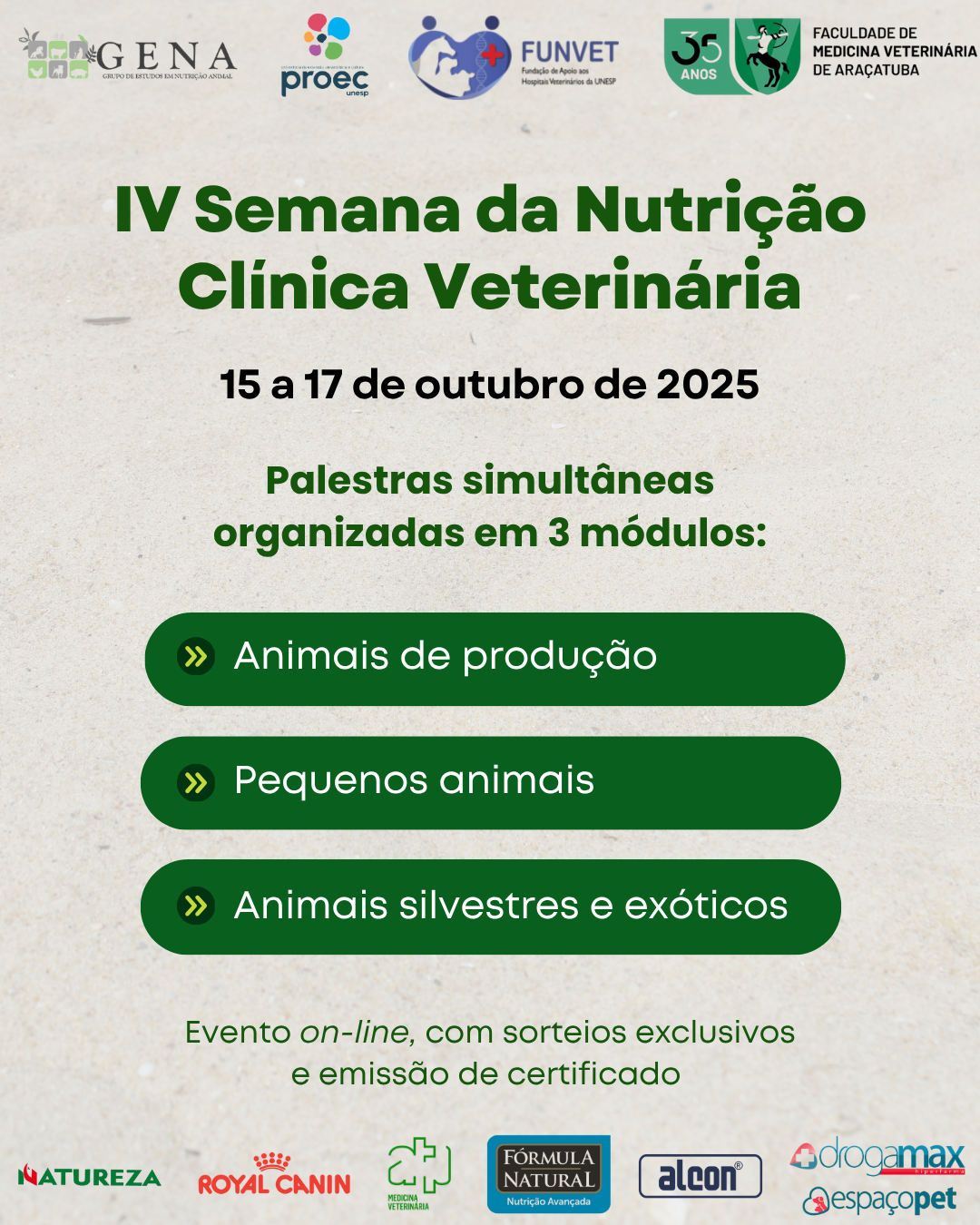 IV Semana da Nutrição Clínica Veterinária