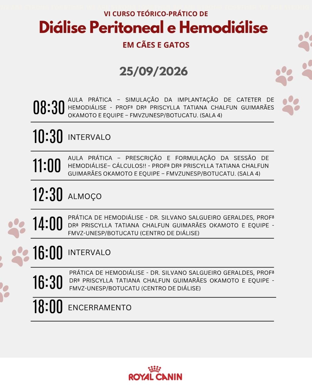 VI Curso Teórico/Prático de Diálise Peritoneal e Hemodiálise em Pequenos Animais