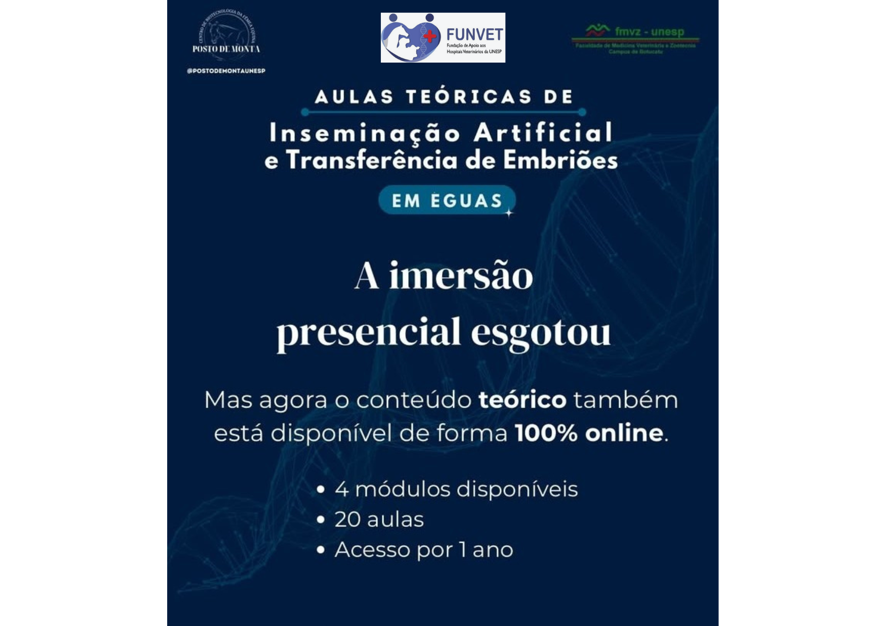 XXII Imersão Teórico Prático de Inseminação Artificial e Transferência de Embriões em Equinos