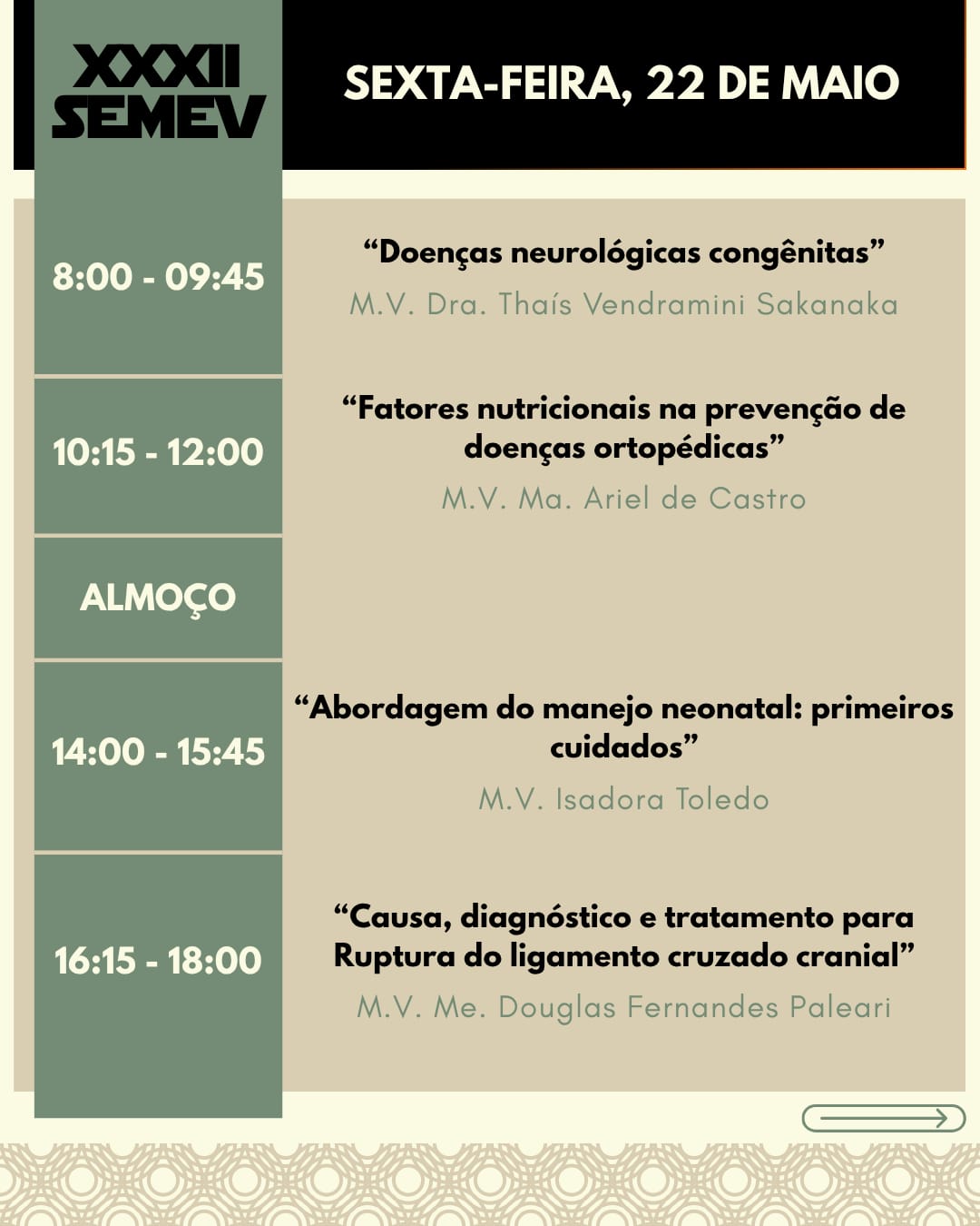 XXXII SEMEV – Semana de Estudos em Medicina Veterinária