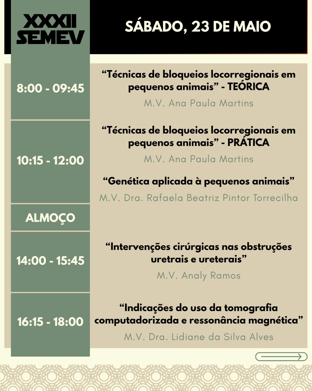 XXXII SEMEV – Semana de Estudos em Medicina Veterinária