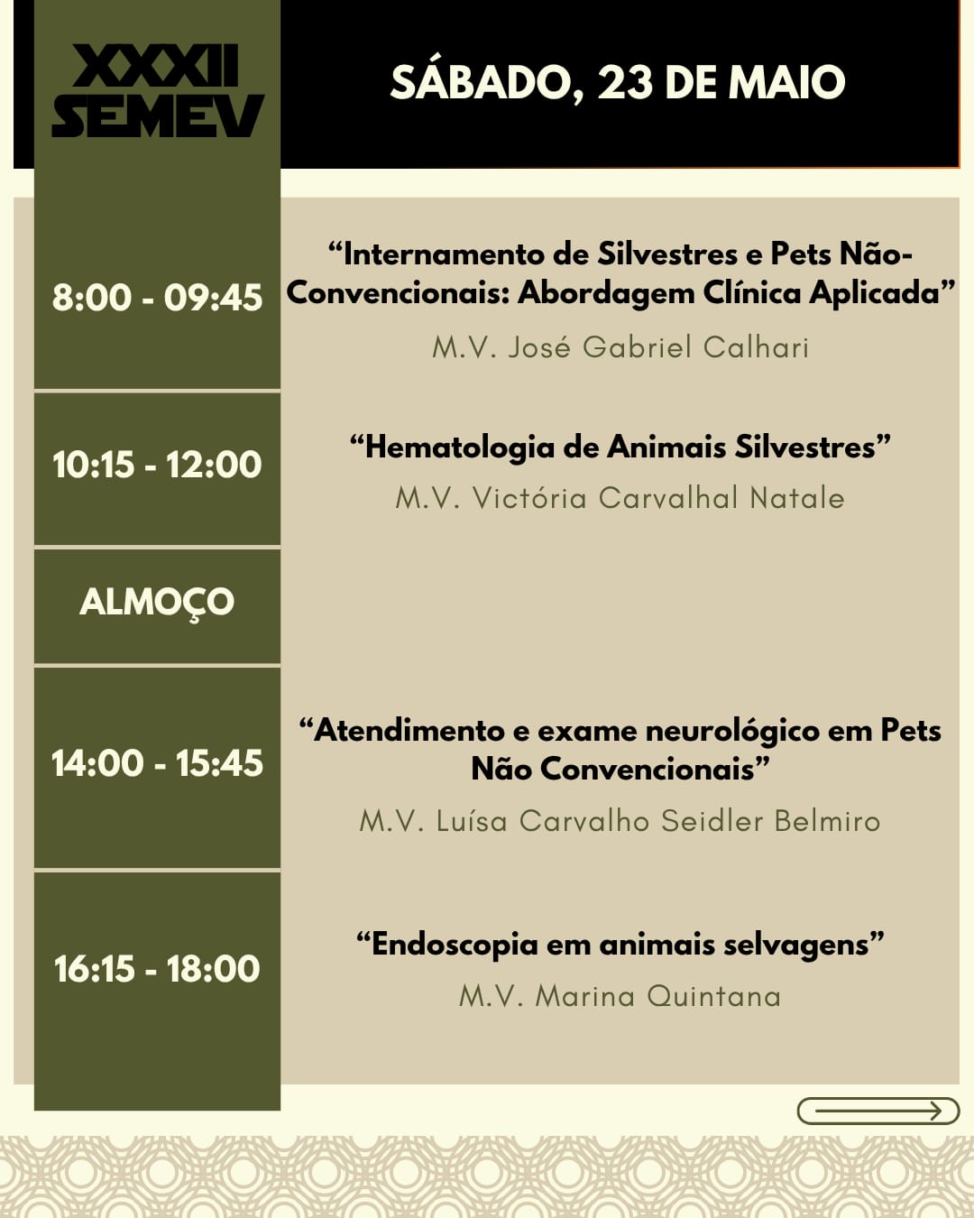 XXXII SEMEV – Semana de Estudos em Medicina Veterinária