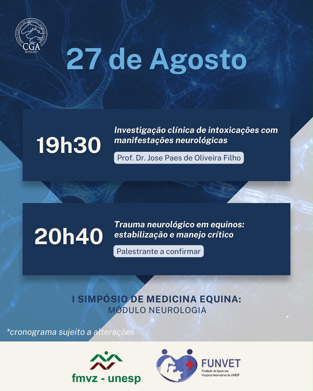 Simpósio de Medicina Equina: Módulo Neurologia