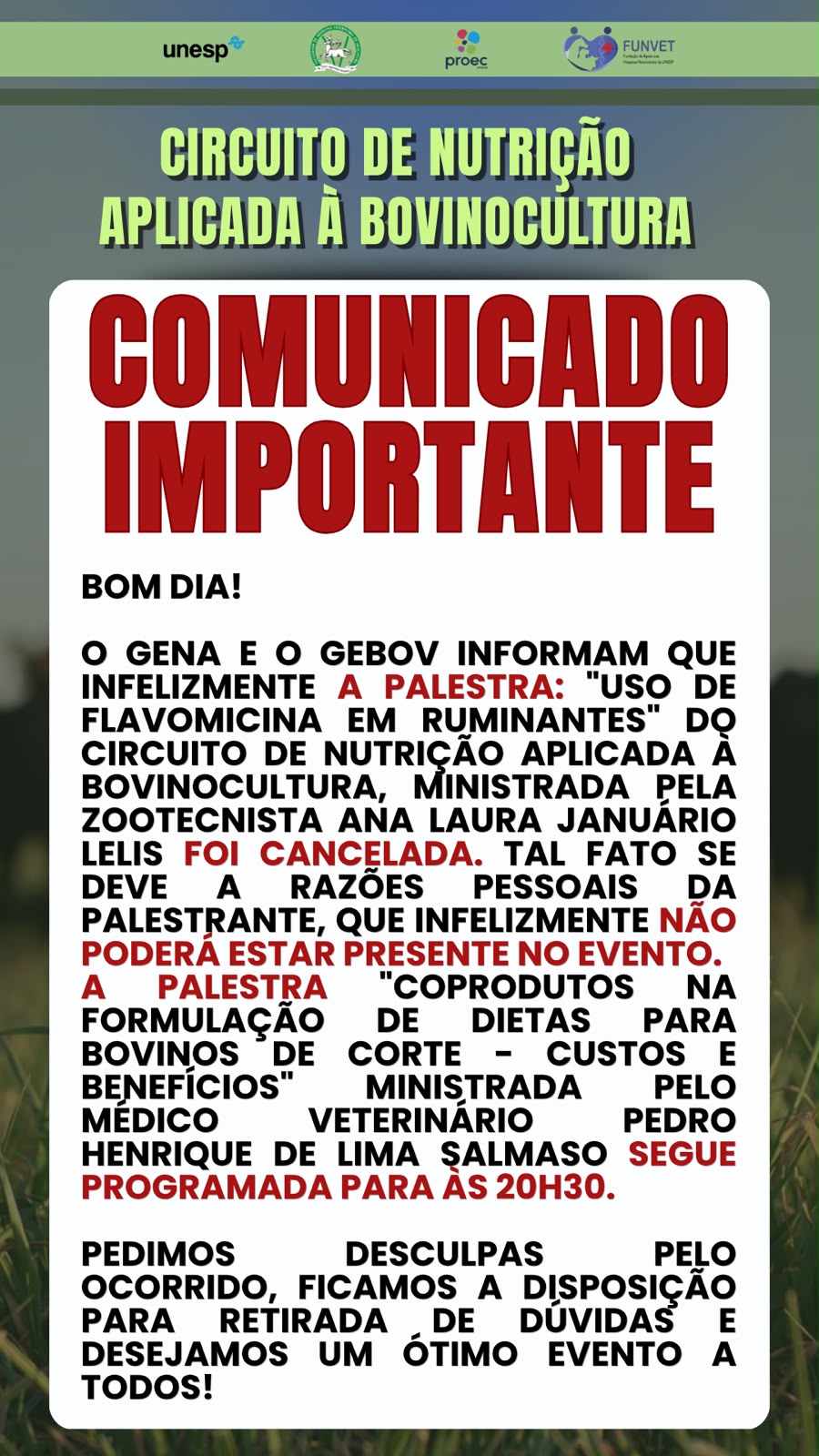 Circuito de Nutrição Aplicada a Bovinocultura