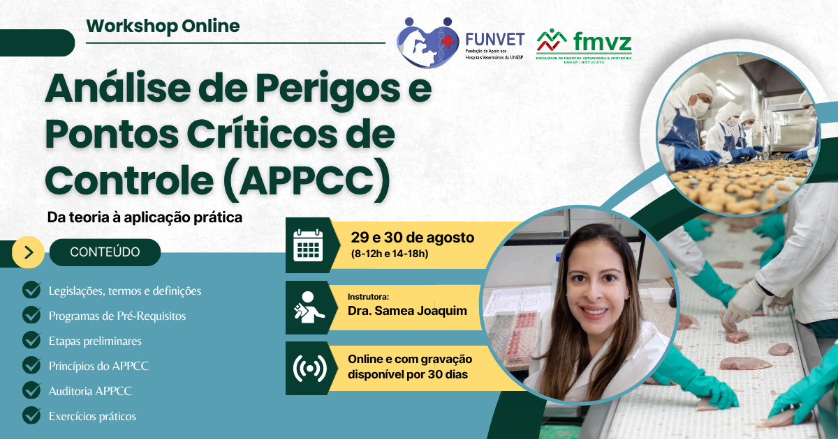 Workshop Online de Atualização em Análise de Perigos e Pontos Críticos de Controle – APPCC
